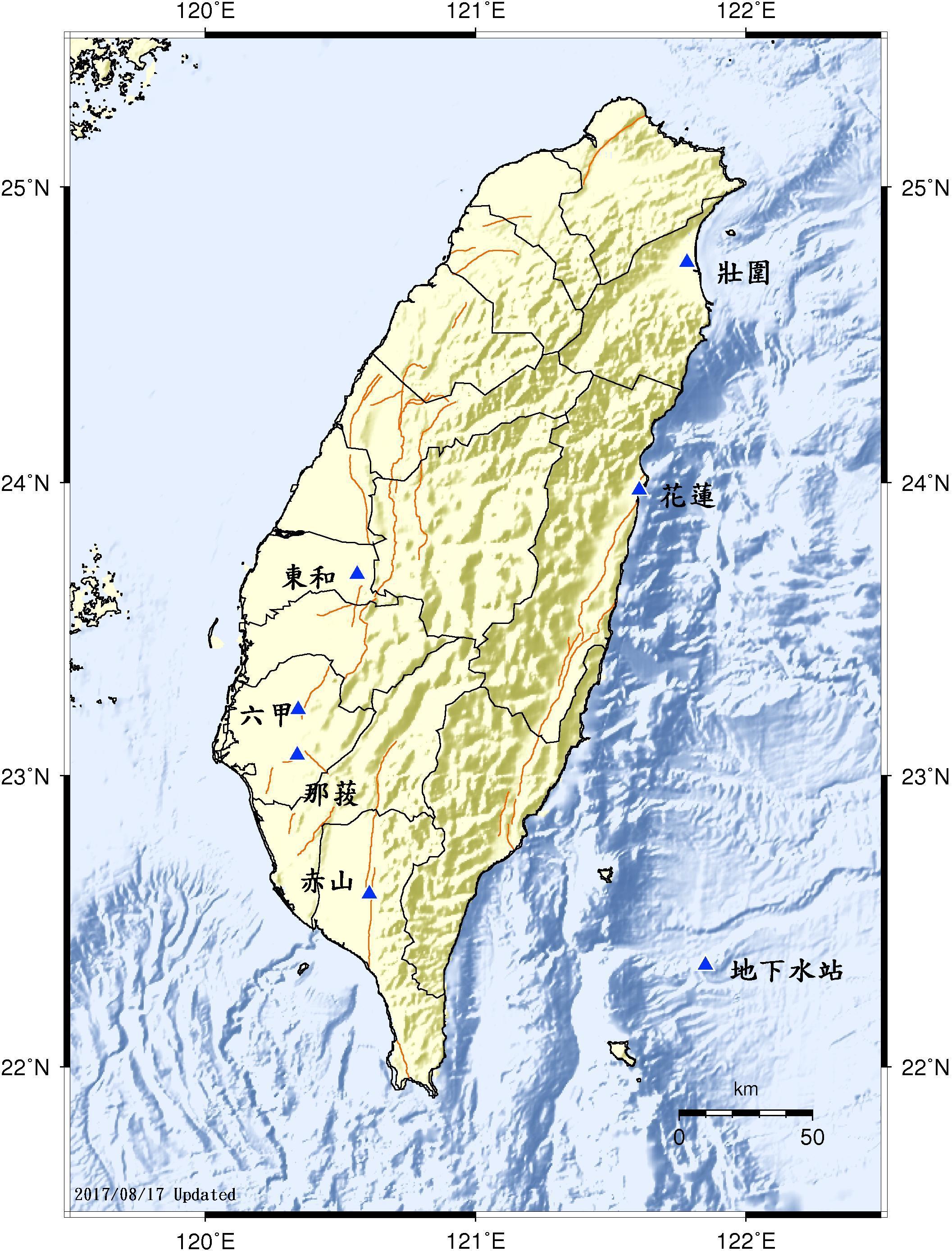 中央氣象署在全臺灣各地，共設置六處地下水觀測站，藉以建立地下水位變動的相關研究參數，作為地震前兆偵測的研判。