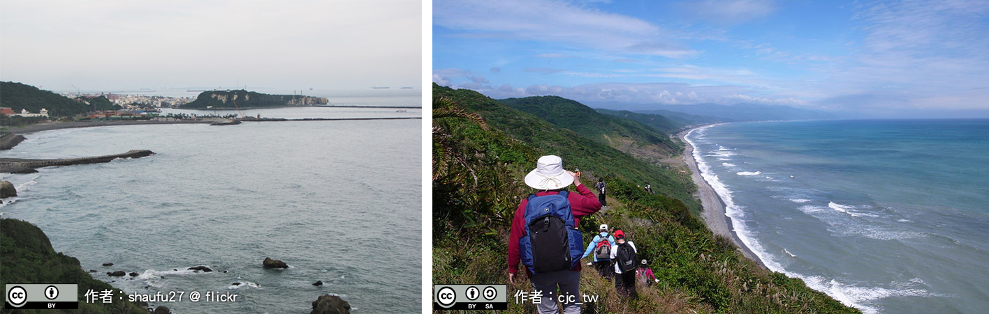 高雄西子灣的海岸線與阿朗壹古道海岸的海岸線。