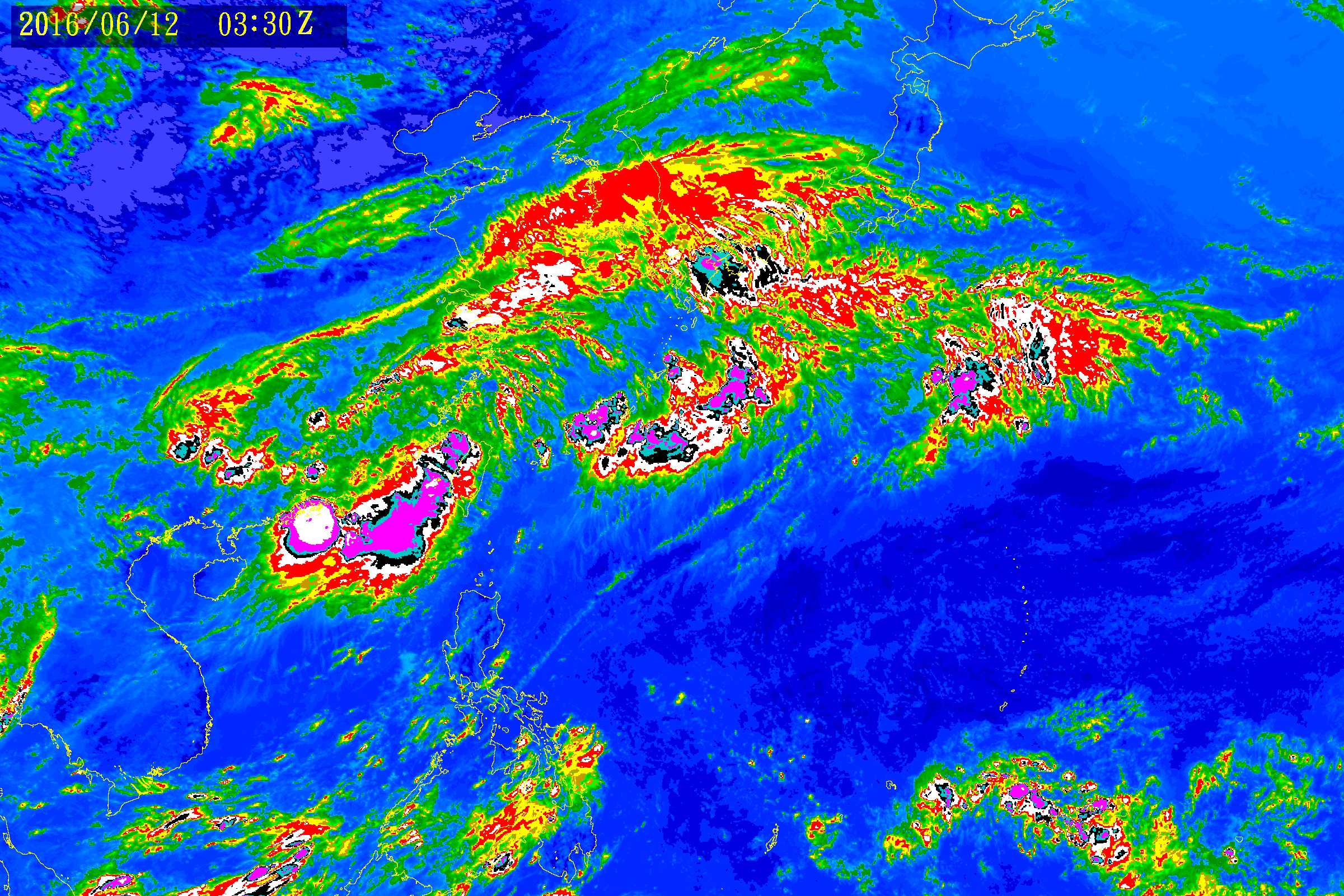 中國江南一帶於梅子成熟季節，因滯留鋒面徘徊以致陰雨連綿。