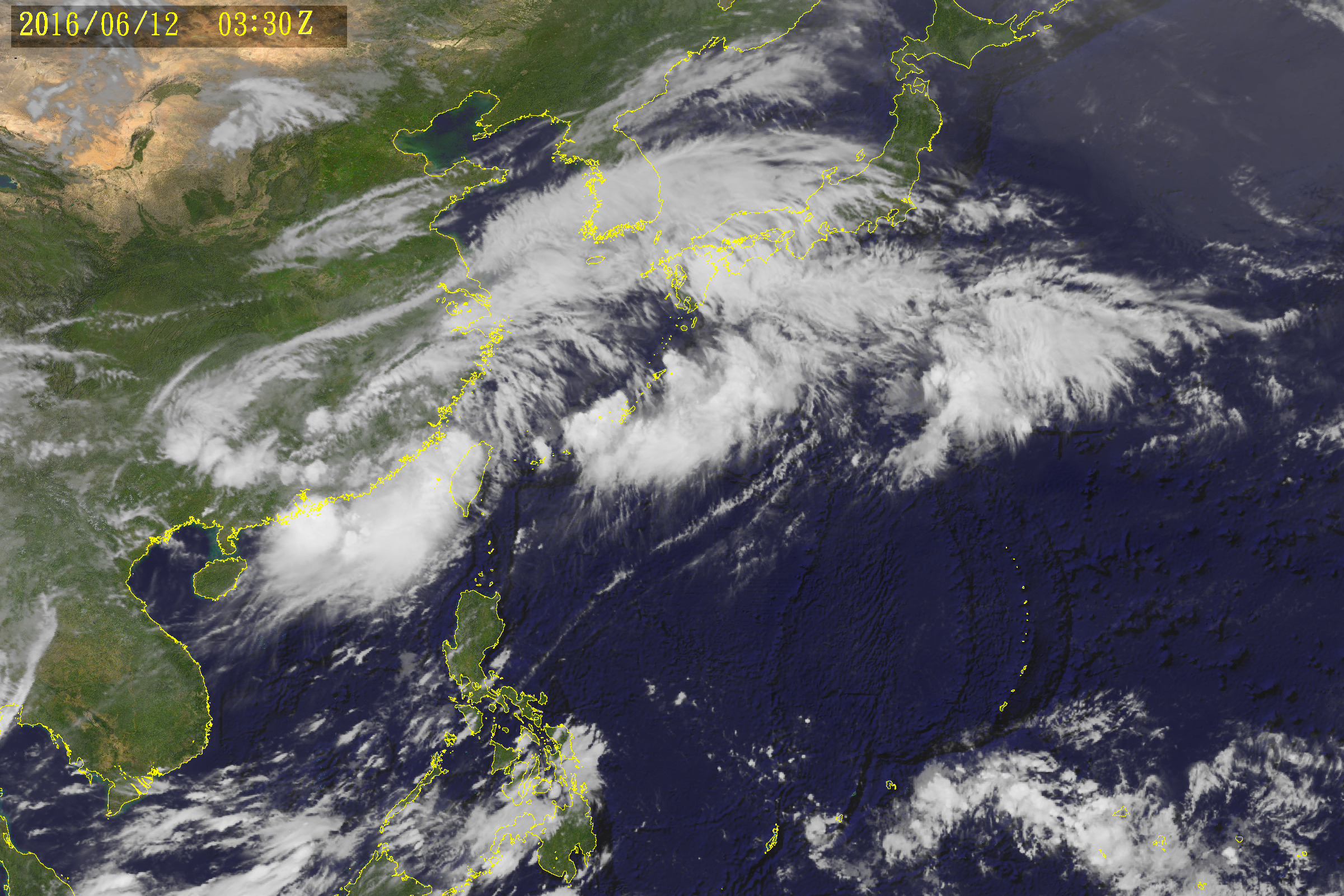若在衛星雲圖上看見雲區外型像一條長長的緞帶、葉子或是逗點形狀，大多屬於鋒面雲帶。