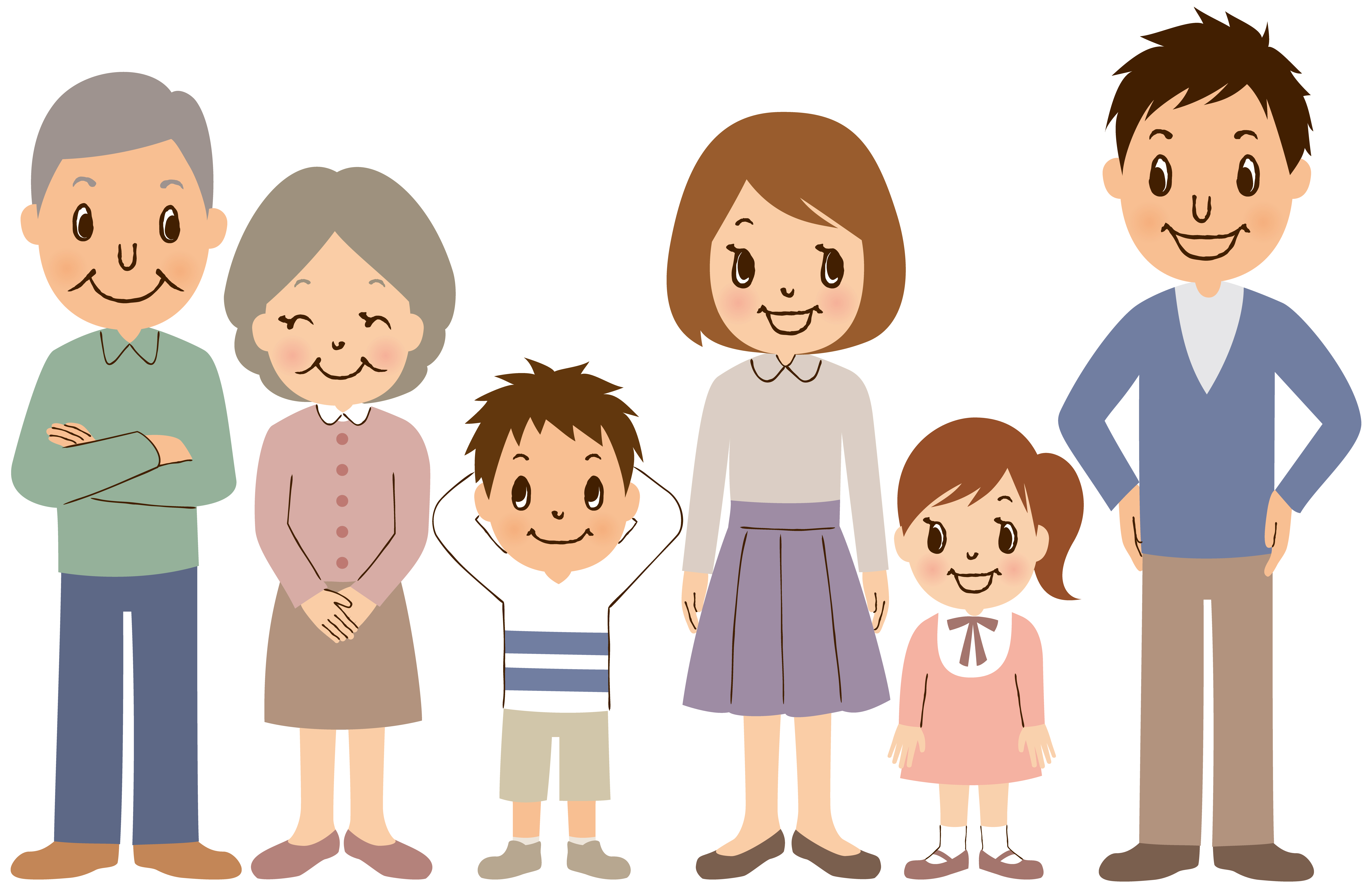 三代同堂家庭的成員