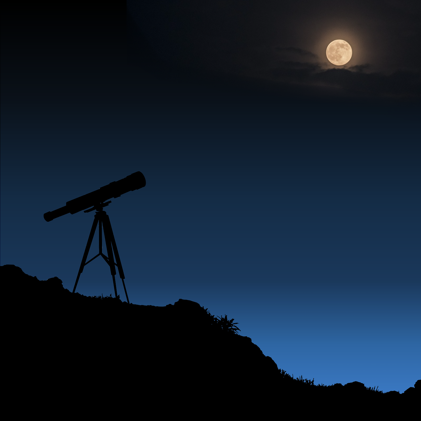 人類用天文望遠鏡可以觀察太陽系內的天體，和太陽系以外的星雲、星團或星系喔！