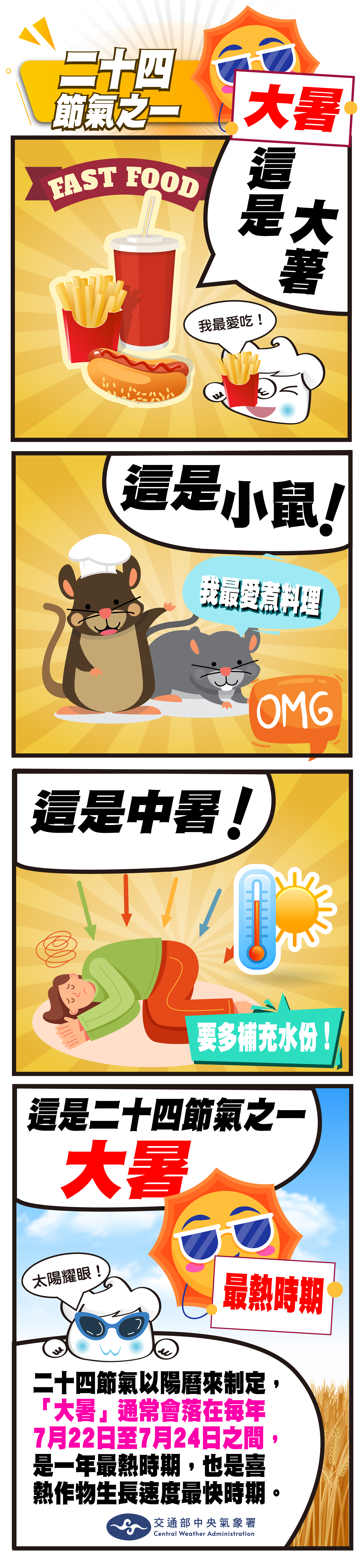 四格漫畫：二十四節氣中大署